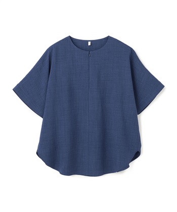 anyfee 【anyfee/大きいサイズ】リネン調ジップ付Tブラウス《接触冷感 ・UVカット・イージーケア 》_variationthumb_4