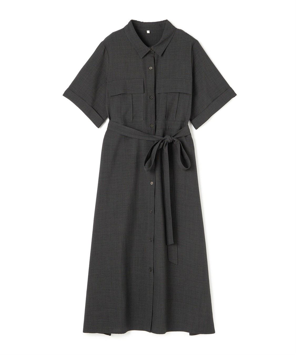 anyfee 【anyfee/大きいサイズ】リネン調サファリシャツワンピース《接触冷感 ・UVカット・イージーケア 》_variation_1