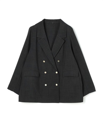 anyfee 【anyfee/大きいサイズ】リネン調バックスリットテーラードジャケット《接触冷感 ・UVカット・イージーケア 》（2026SS）_variationthumb_1