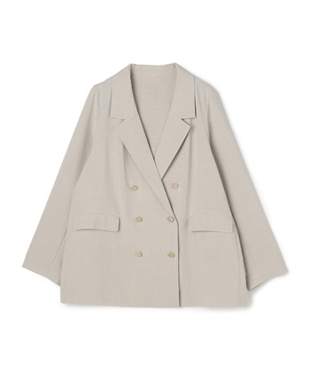anyfee 【anyfee/大きいサイズ】リネン調バックスリットテーラードジャケット《接触冷感 ・UVカット・イージーケア 》（2026SS）_variationthumb_2