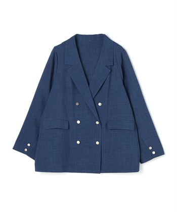 anyfee 【anyfee/大きいサイズ】リネン調バックスリットテーラードジャケット《接触冷感 ・UVカット・イージーケア 》（2026SS）_variationthumb_4