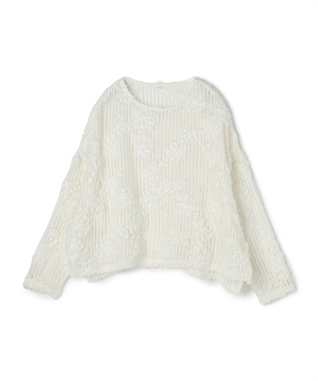 anyfee 【anyfee/大きいサイズ】裾アシメフラワーレースメッシュトップス_variationthumb_1