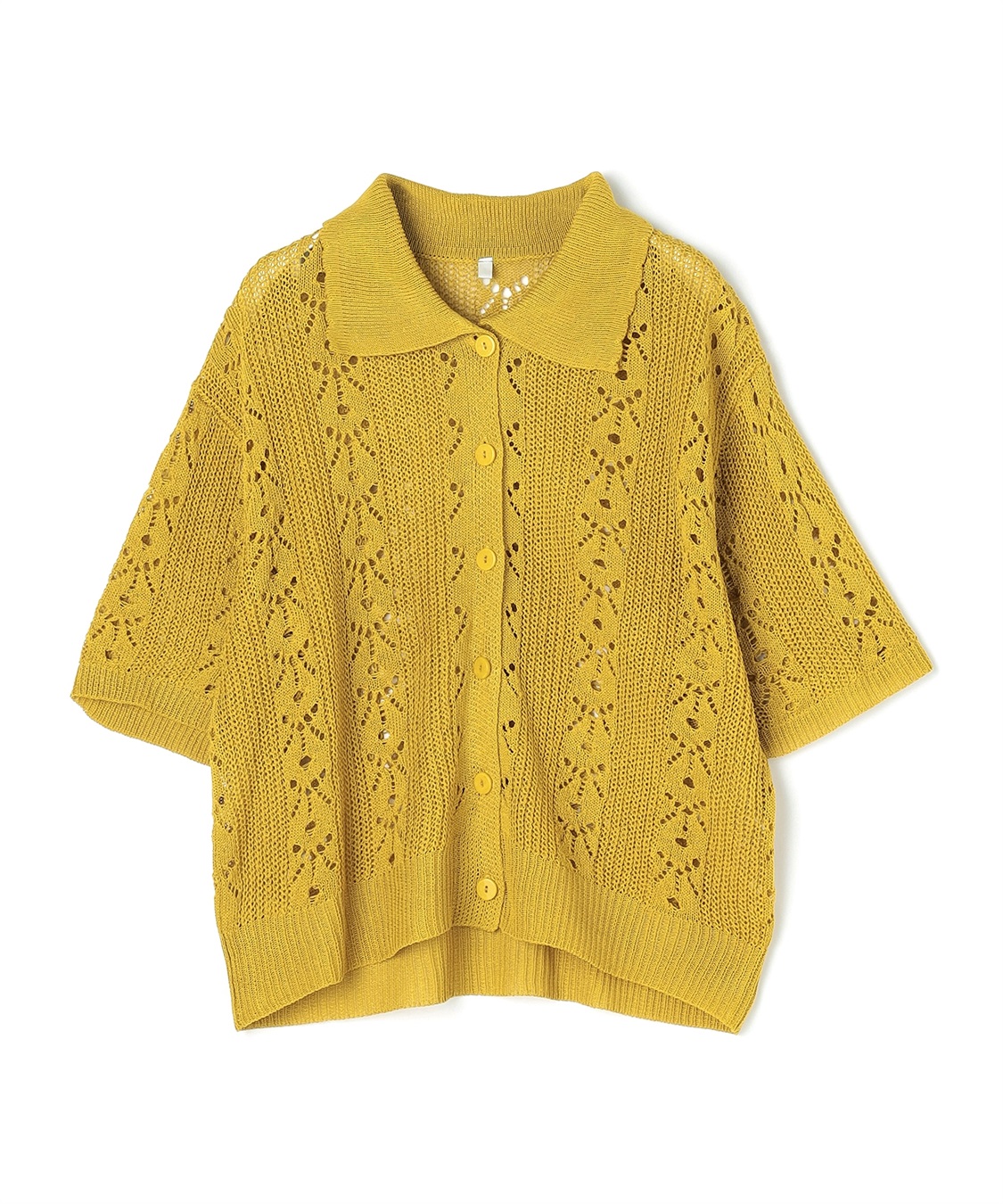 anyfee 【anyfee/大きいサイズ】襟付き透かし編みトップス_variation_2