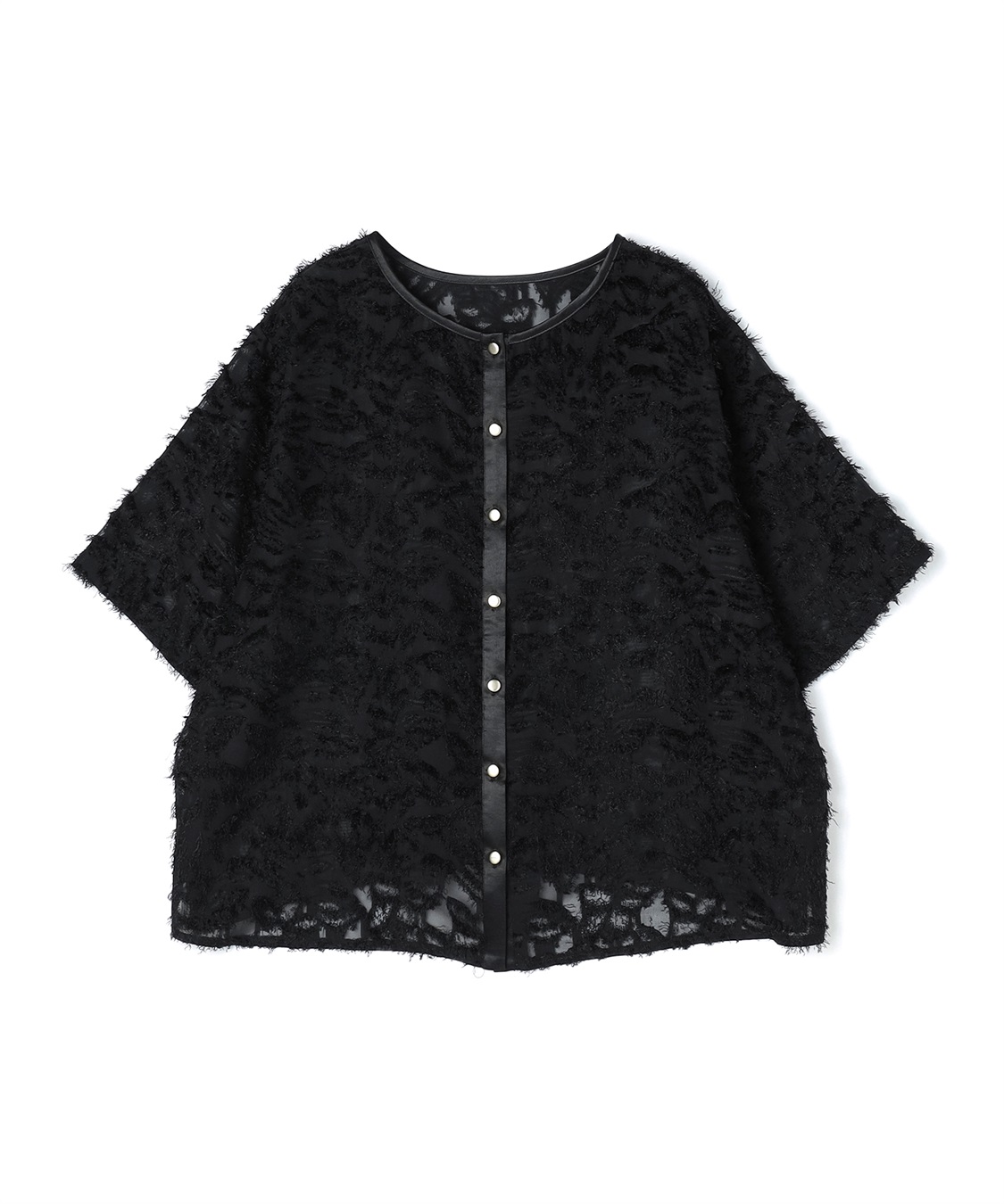 anyfee 【anyfee/大きいサイズ】ニュアンス柄シアージャガードブラウス_variation_2