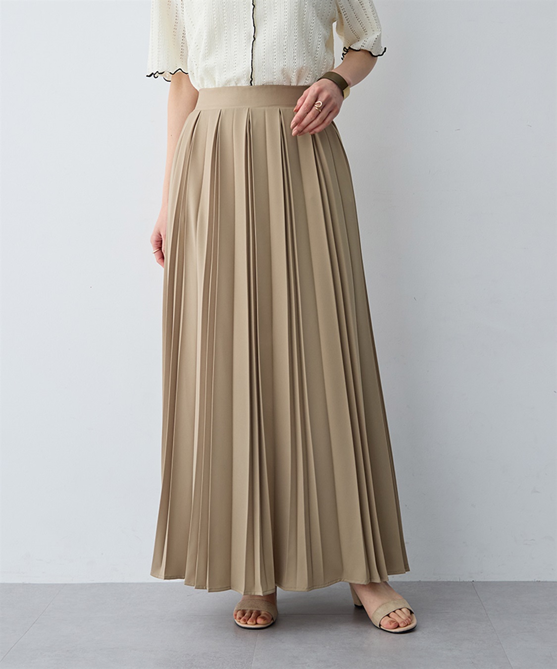 anyfee 【anyfee/大きいサイズ】贅沢プリーツスカート_main