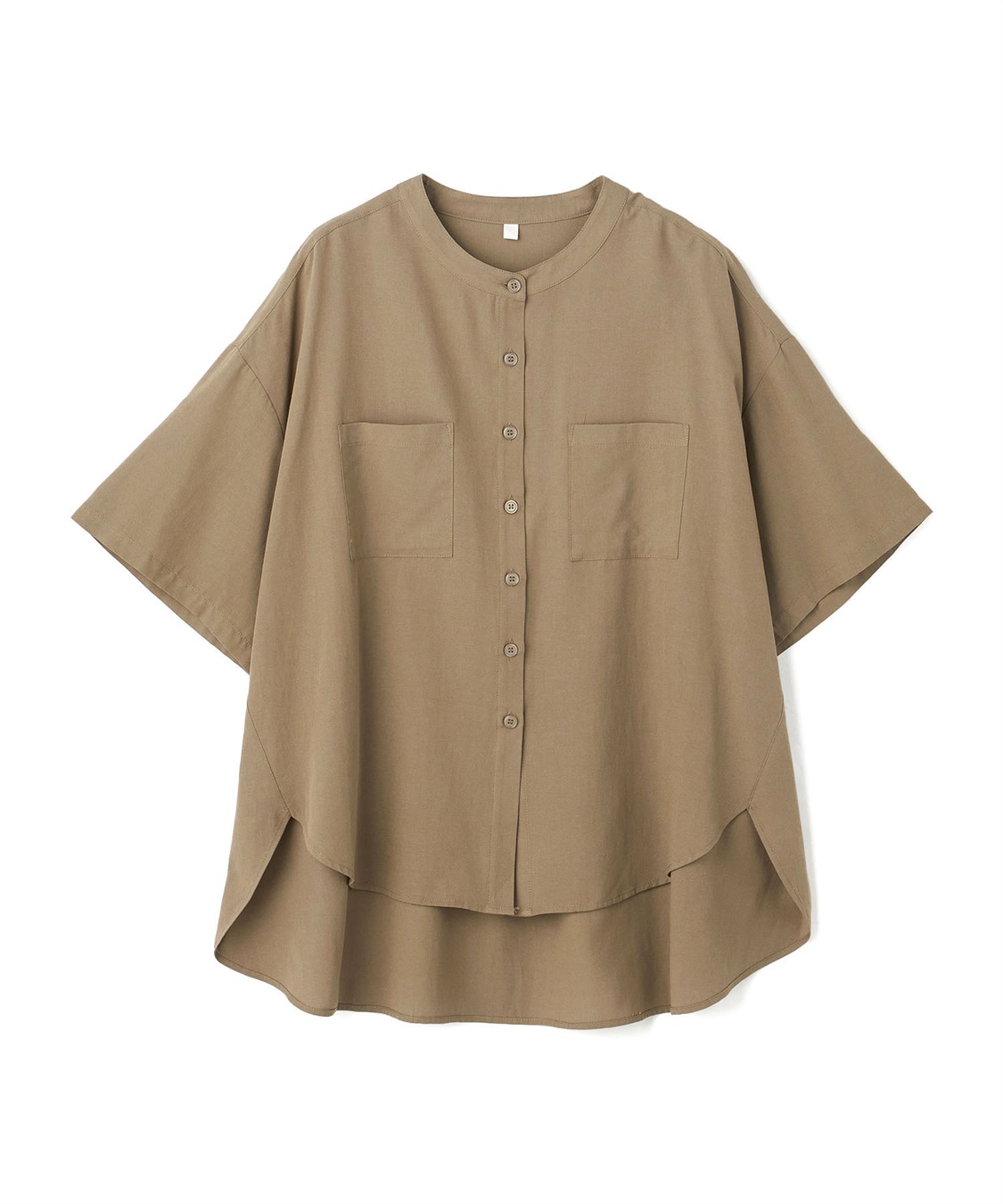 anyfee 【anyfee/大きいサイズ】ノーカラーゆるチュニックシャツ_variation_2