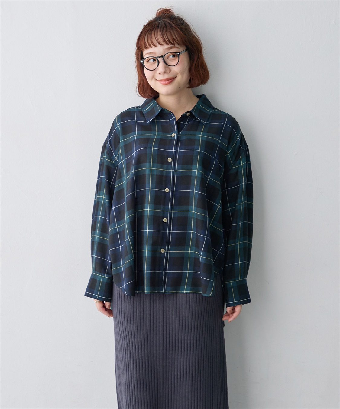 anyfee 【anyfee/大きいサイズ】リラックスフィットチェック柄シャツ_variation_2