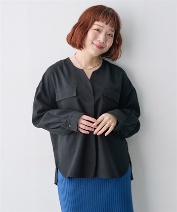anyfee 【anyfee/大きいサイズ】ウーリッシュダブルポケットスキッパーシャツ《セットアップ対応/上下別売り》_variationthumb_3