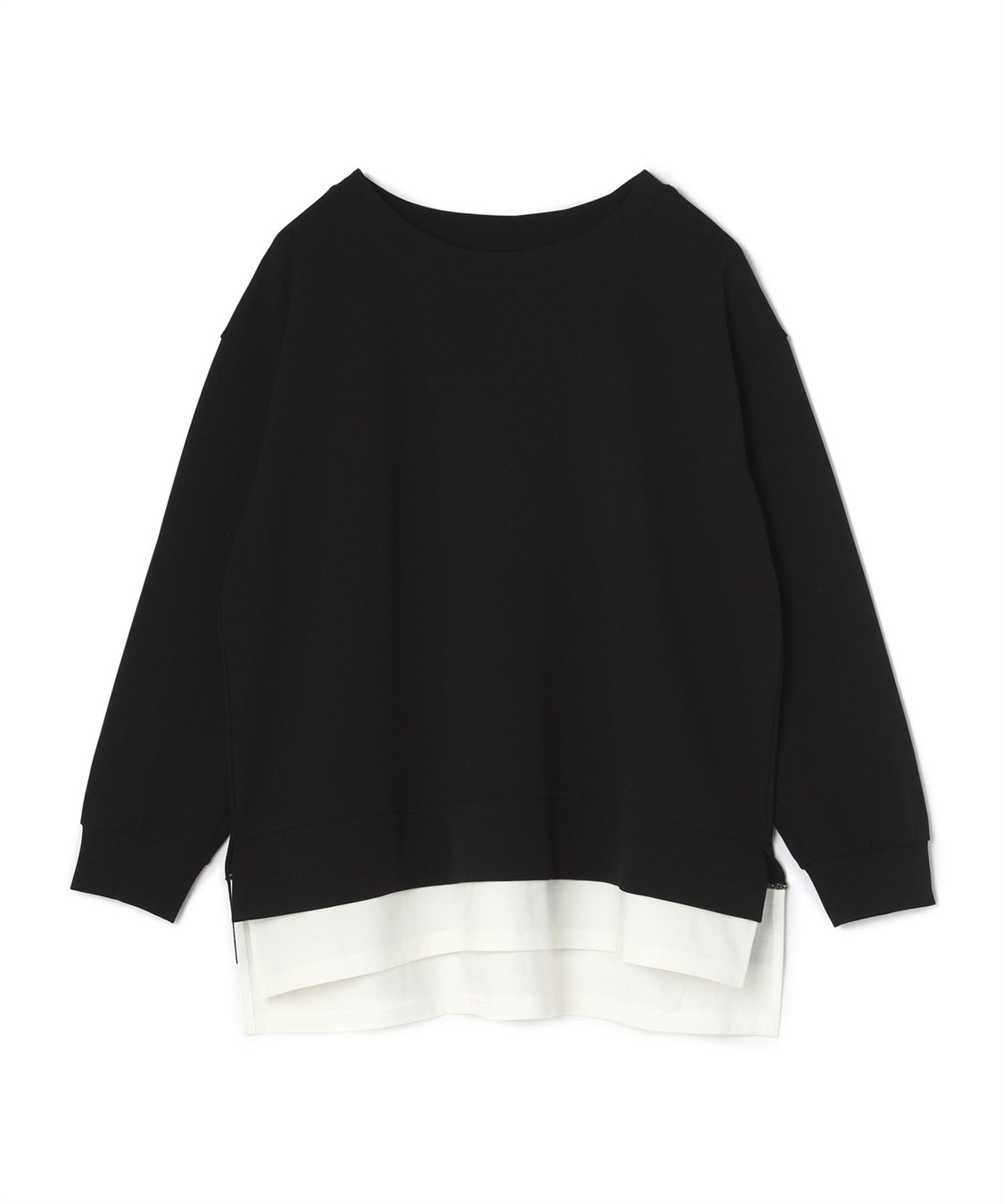 anyfee 【anyfee/プラスサイズ】ニットジョーゼットレイヤード風トップス_variation_1