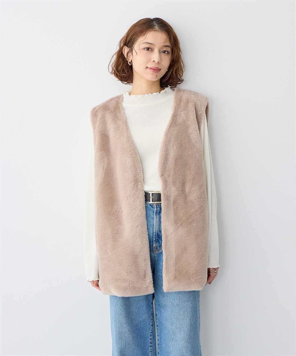 anyfee 【anyfee/大きいサイズ】エコファーベスト_main