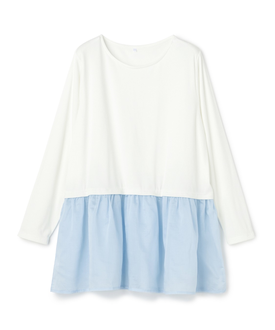 anyfee 【anyfee/大きいサイズ】シアードッキング長袖レイヤードTシャツ/チュニック《ニット別売り》_variation_2