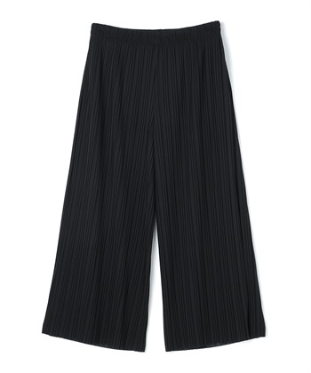 【anyfee/大きいサイズ】セルフカットプリーツパンツ(2026SS)(ブラック-LL)