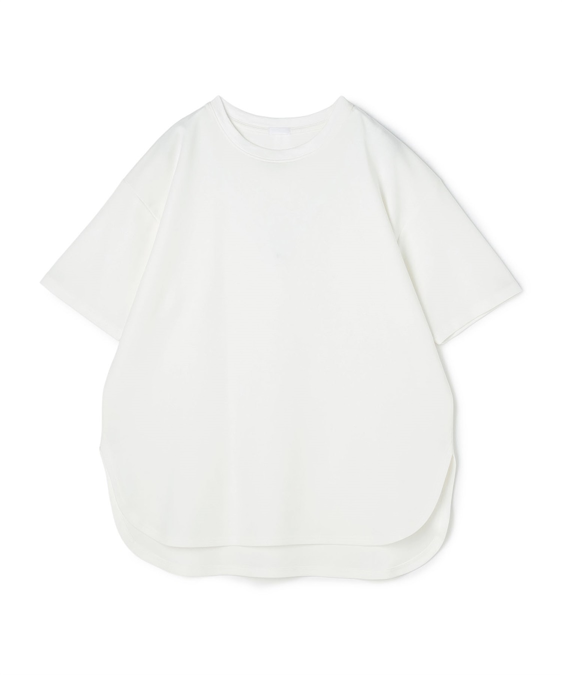 anyfee 【anyfee/大きいサイズ】着てサラなめらかポンチ素材裾ラウンドTシャツ《接触冷感・吸水速乾・汗じみ防止》_variation_2