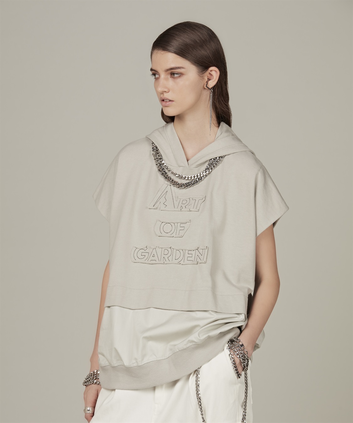 ATSURO TAYAMA ロゴ入りフード付きベスト_main