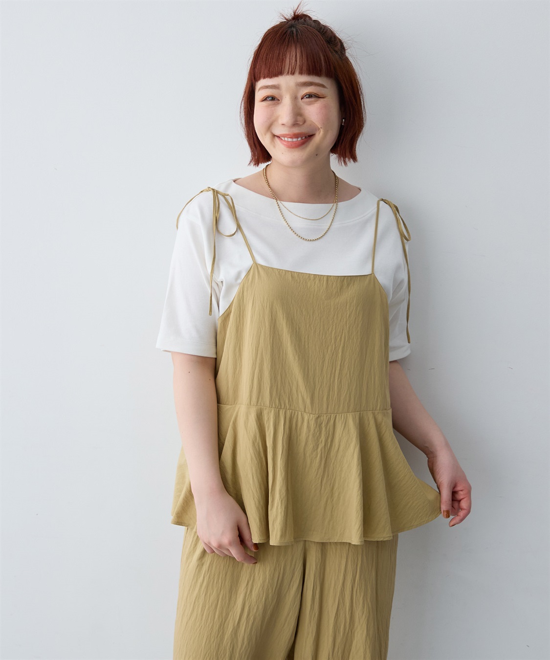 anyfee 【anyfee/大きいサイズ】着てサラ汗じみ防止ボートネックTシャツ《接触冷感・吸水速乾》（2026SS）_variation_2