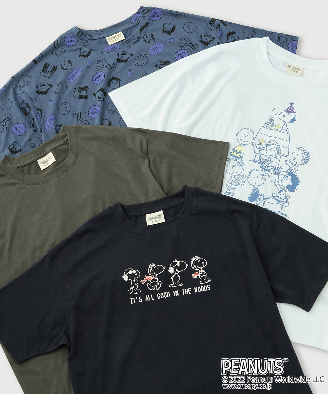 スヌーピープリント総柄Tシャツ 推部屋plus｜クロスプラス公式通販サイト