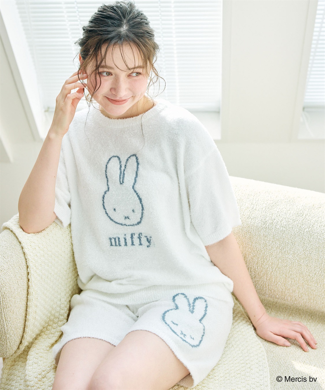 Life Style by cross marche 【miffy/ミッフィー】もちふわsleepソフトエアニット半袖トップスルームウェア◆別注◆上下別売り_variation_1