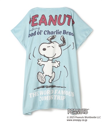 【PEANUTS/ピーナッツ】ノリノリSNOOPY/スヌーピーあったか着るフリースウェア(ブルー-FREE)