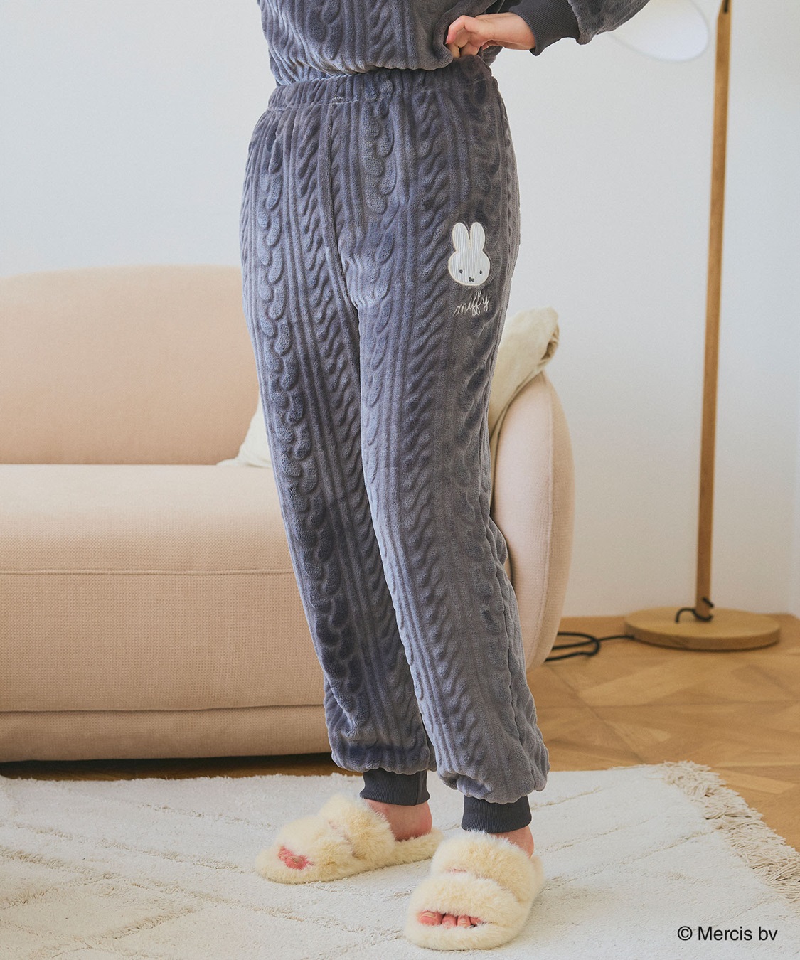 Life Style by cross marche 【miffy/ミッフィー】刺繍ケーブルフリースロングパンツ/ルームウェア_main