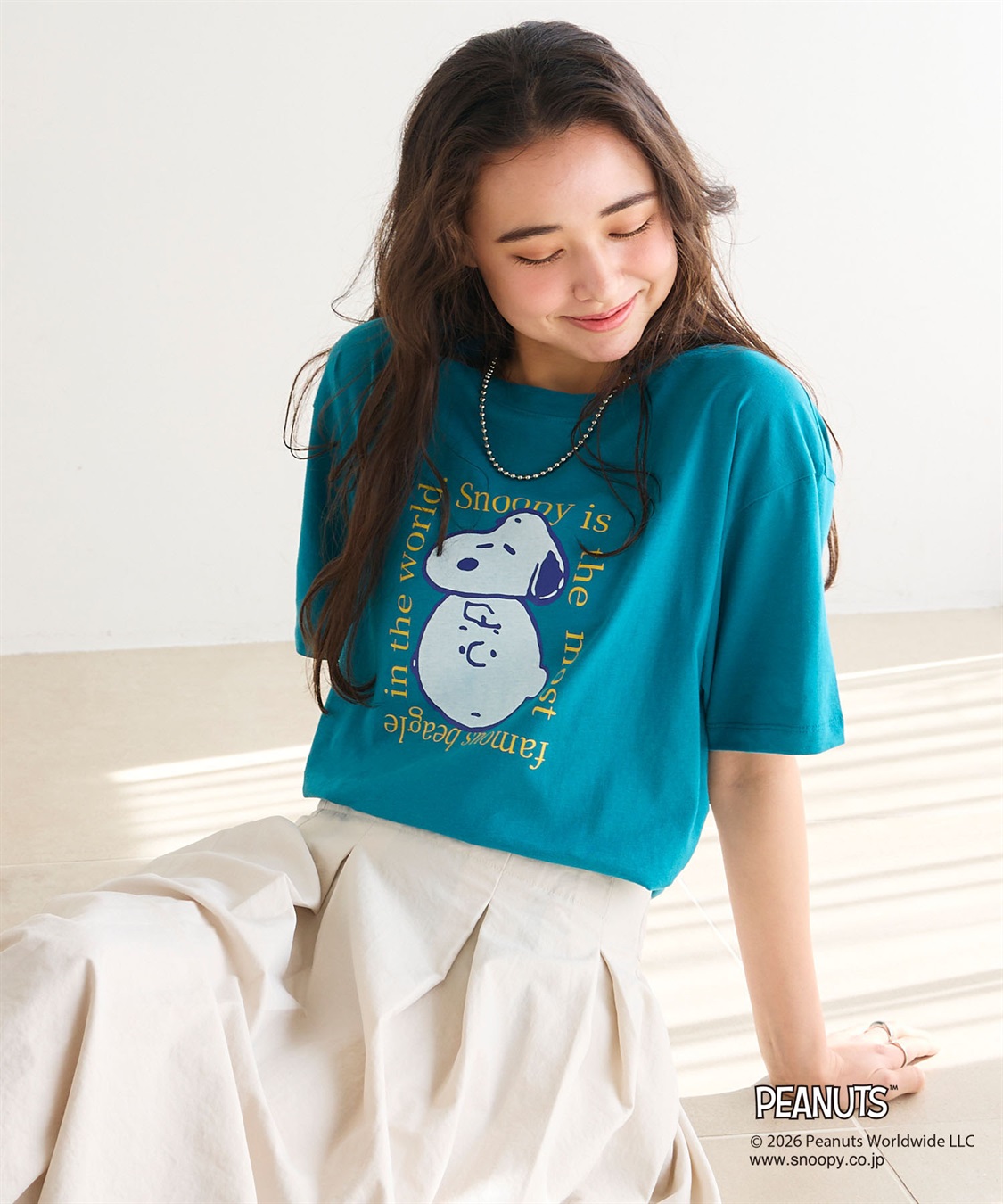 chara station 【PEANUTS/ピーナッツ】SNOOPY/スヌーピー＆チャーリー・ブラウンフェイスプリントTシャツ_variation_3