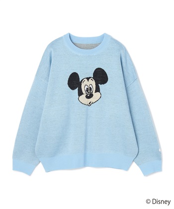 【Disney/ディズニー】Mickey Mouse/ミッキーマウス/ジャガードニットプルオーバー《新色追加》(サックスブルー-M)