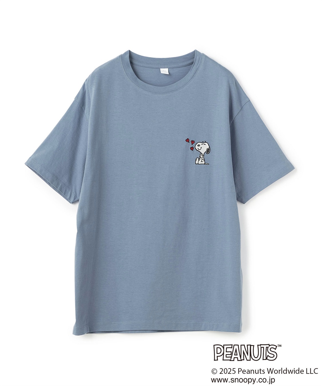 chara station 【PEANUTS/ピーナッツ】SNOOPY/スヌーピーハート刺繍ワンポイント半袖Tシャツ_variation_3