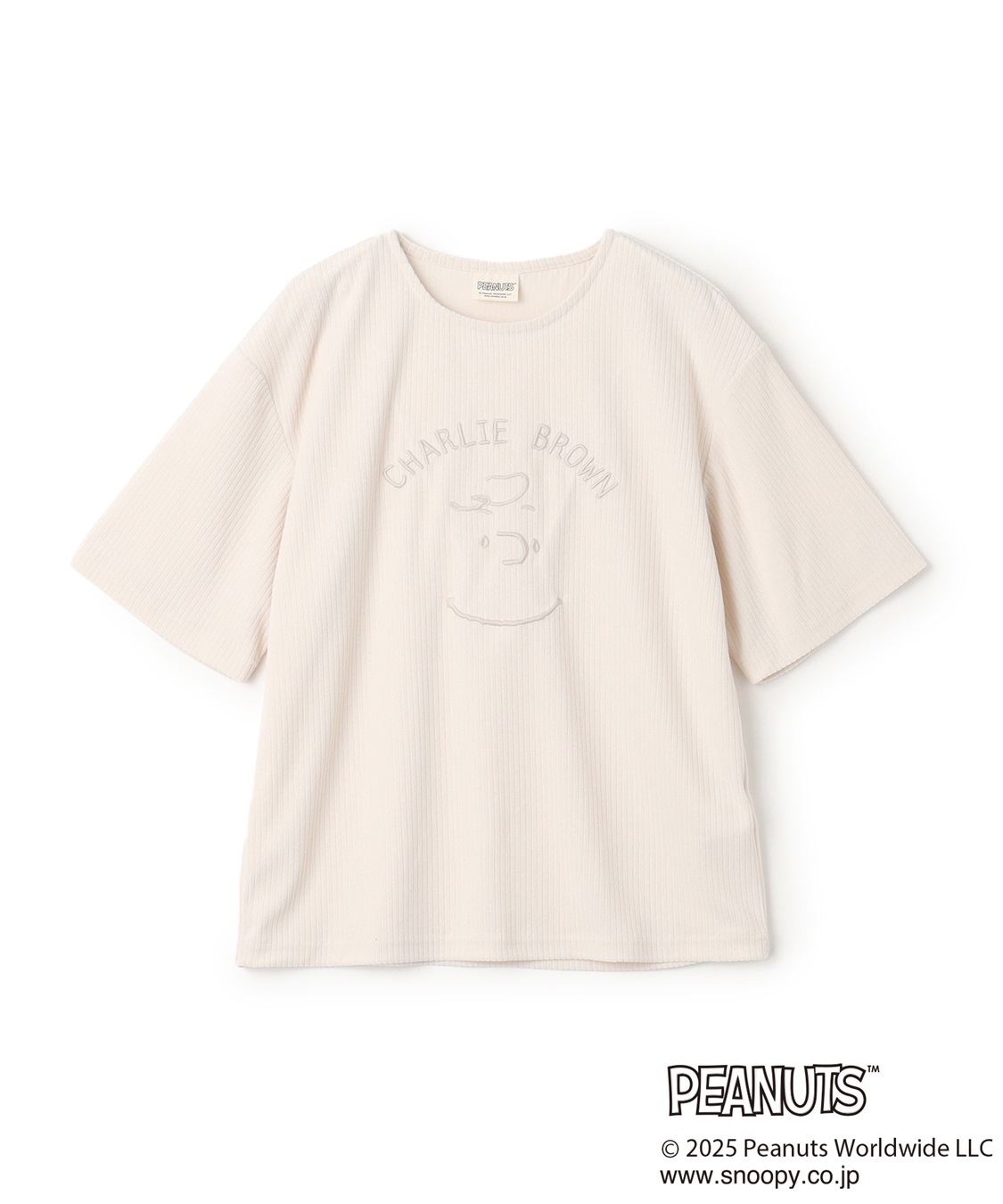 chara station 【PEANUTS/ピーナッツ】SNOOPY/スヌーピーパイルリブルームウェア半袖トップス（上下別売り）_variation_1