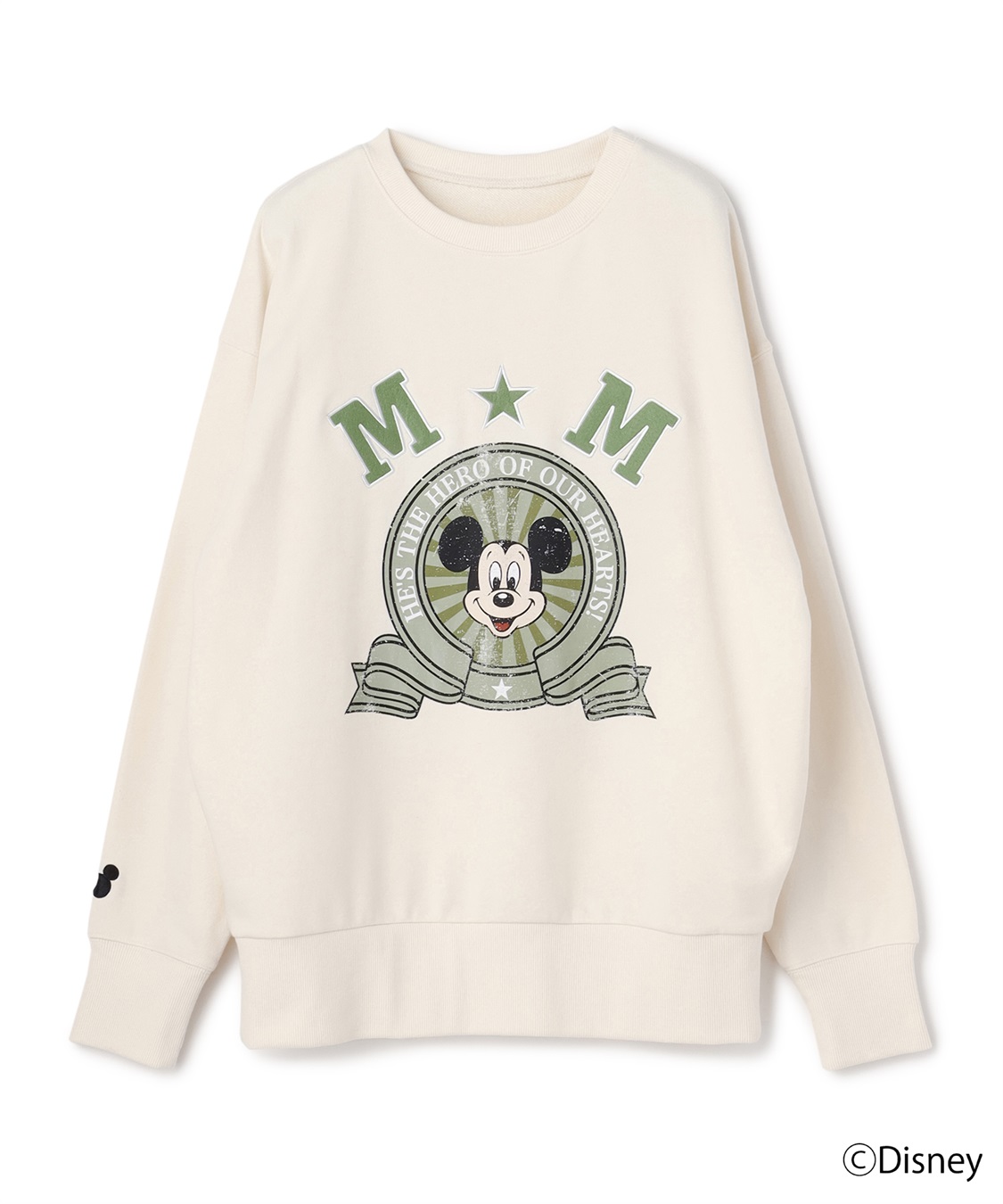 chara station 《Disney/ディズニー》ミッキーマウス刺繍ワッペンデザインスウェットトレーナー_variation_1
