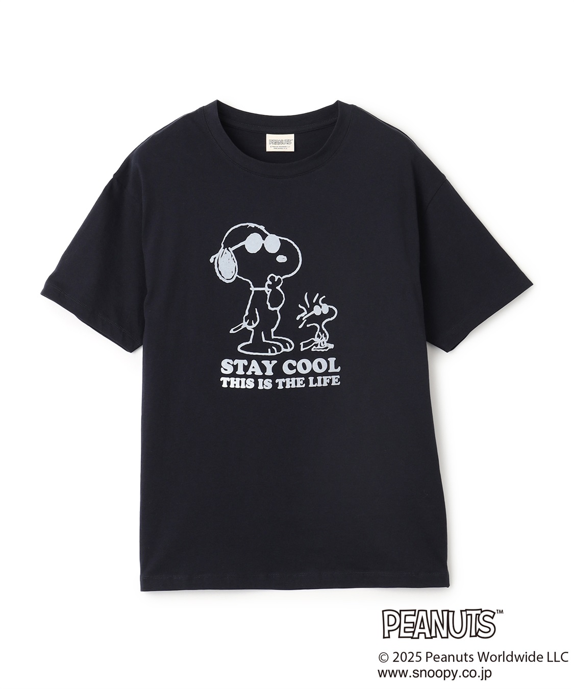 chara station 【PEANUTS/ピーナッツ】SNOOPY/スヌーピー＆ウッドストックフロッキープリントTシャツ_variation_4