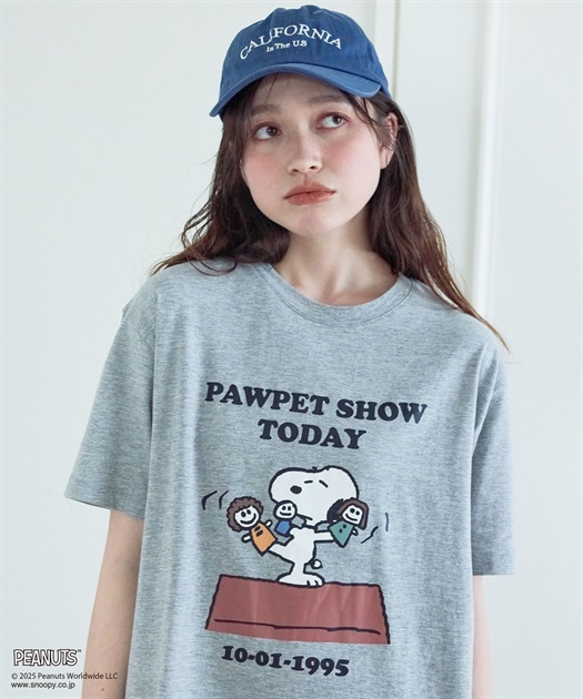 【PEANUTS/ピーナッツ】SNOOPY/スヌーピー PAWPET SHOW TODAY半袖プリントTシャツ