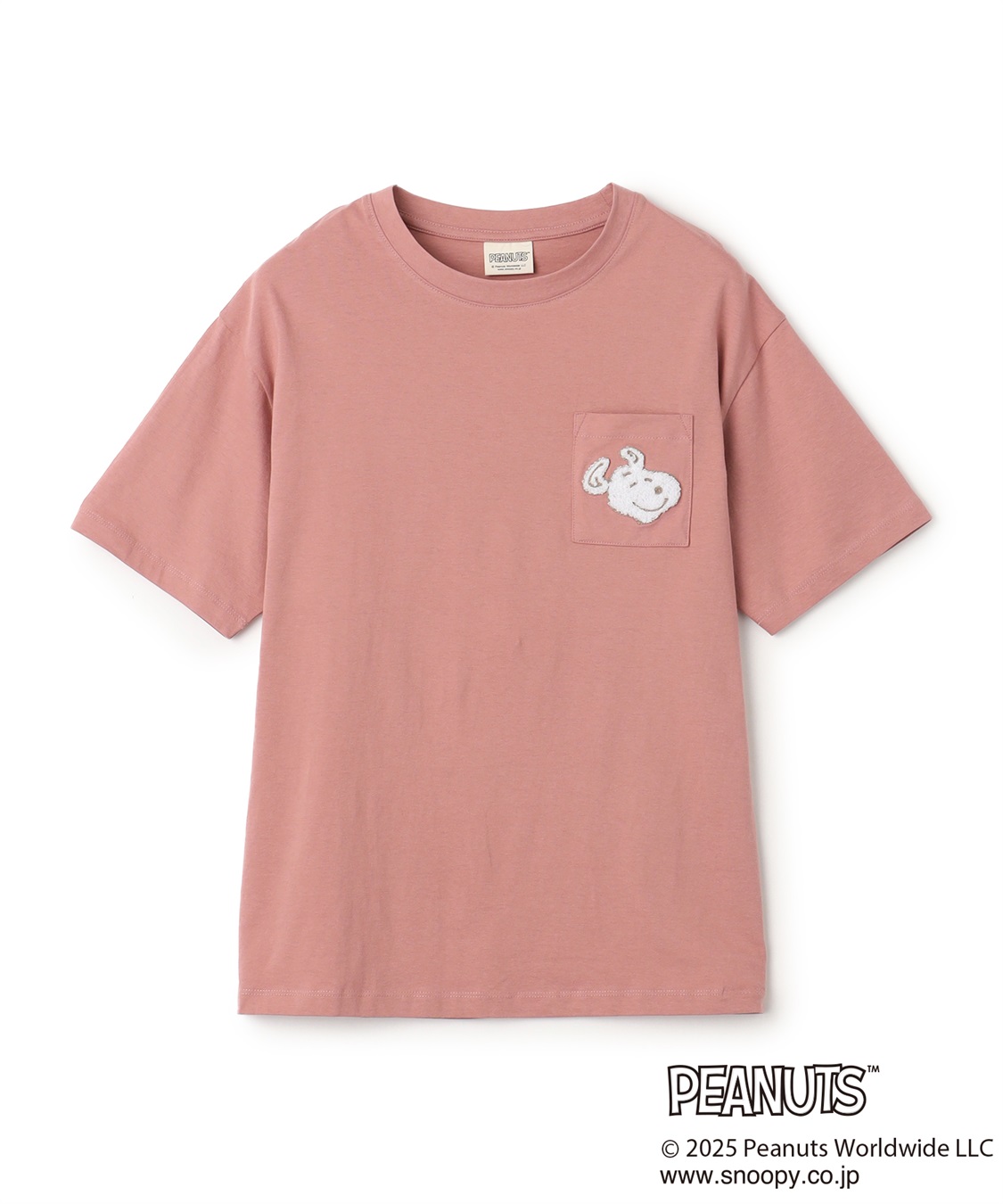 chara station 【PEANUTS/ピーナッツ】SNOOPY/スヌーピー胸ポケットサガラ刺繍半袖Tシャツ_variation_1