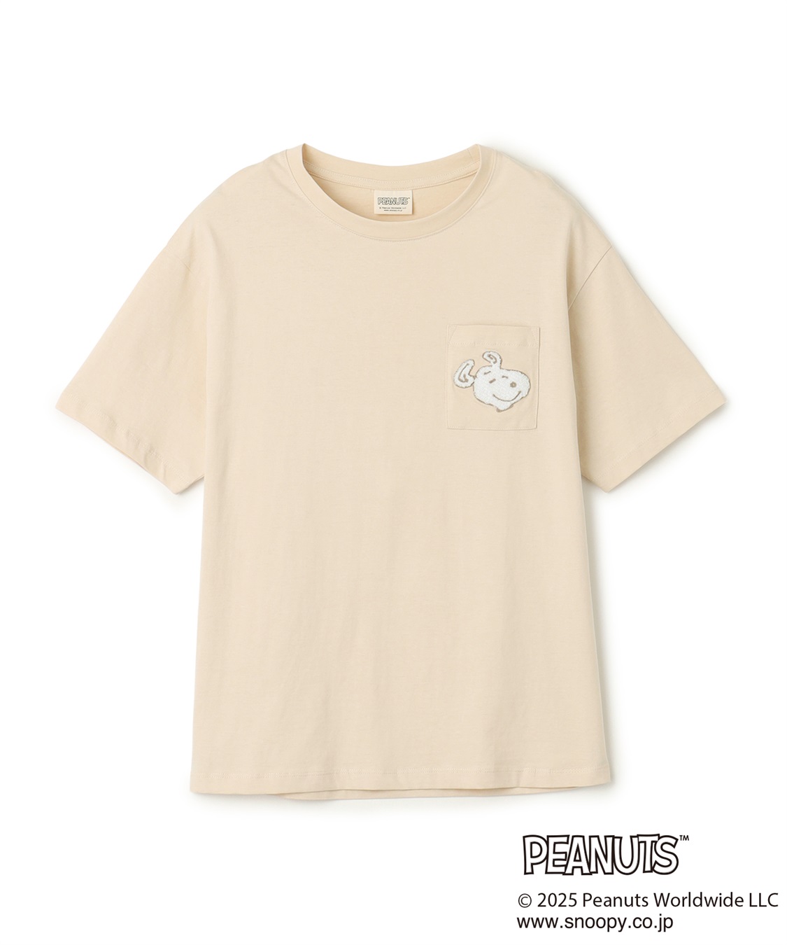chara station 【PEANUTS/ピーナッツ】SNOOPY/スヌーピー胸ポケットサガラ刺繍半袖Tシャツ_variation_2