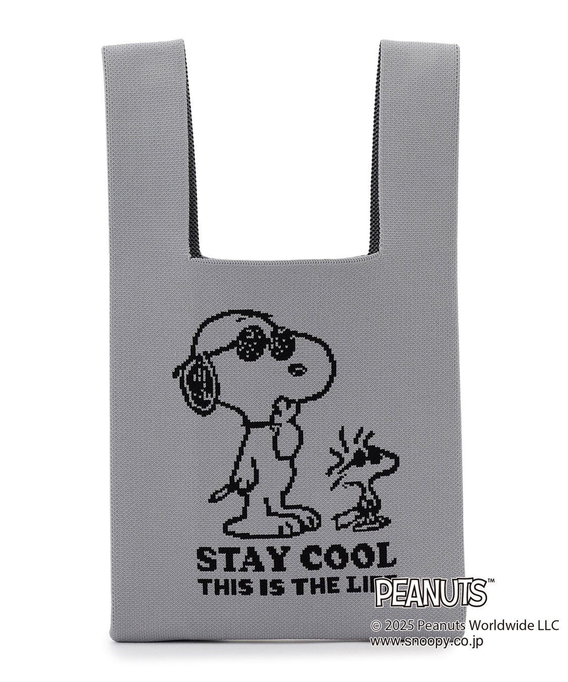 chara station 【PEANUTS/ピーナッツ】スヌーピー&amp;ウッドストック　マルシェニットトートバッグ_variation_1