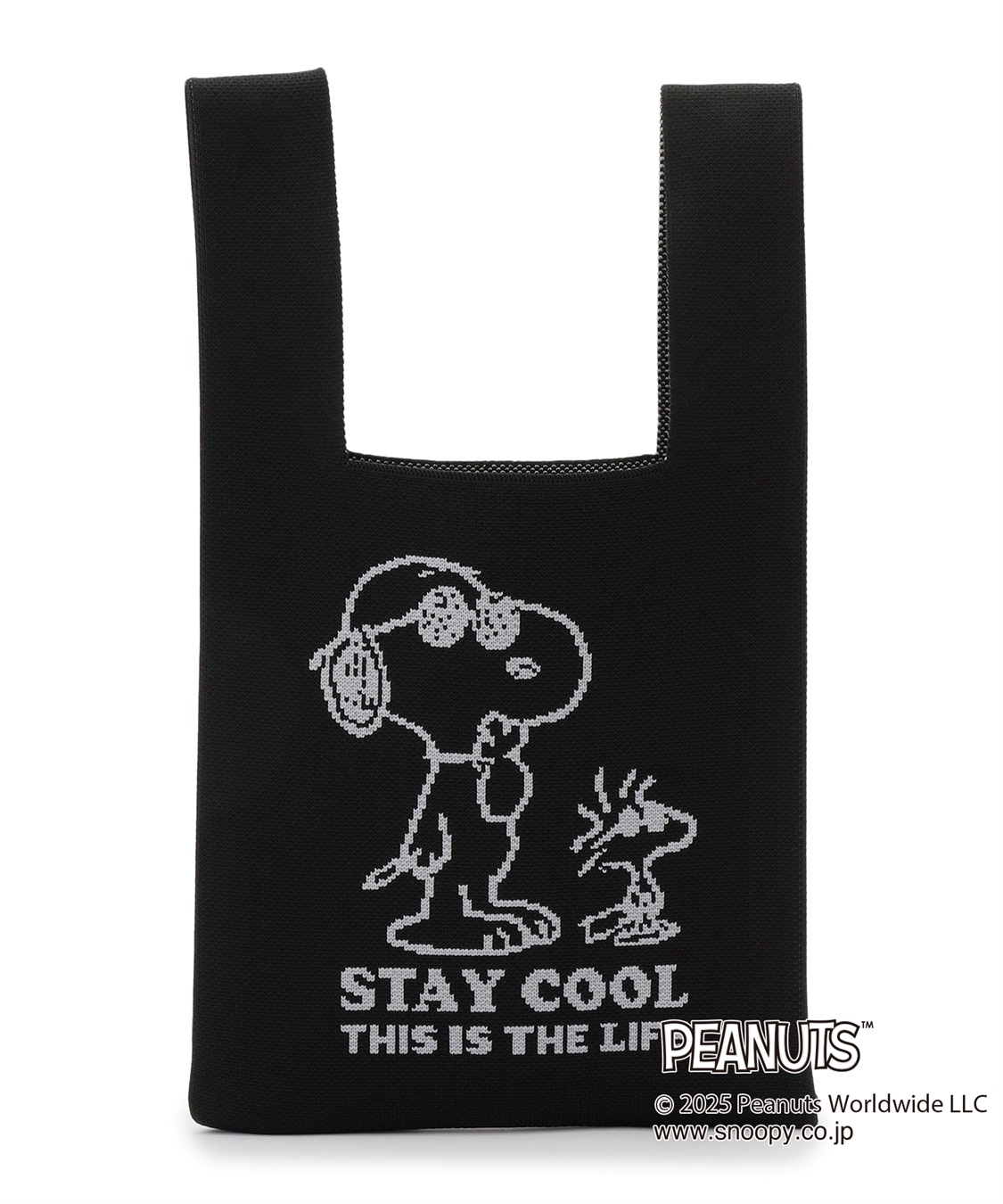chara station 【PEANUTS/ピーナッツ】スヌーピー&amp;ウッドストック　マルシェニットトートバッグ_variation_2
