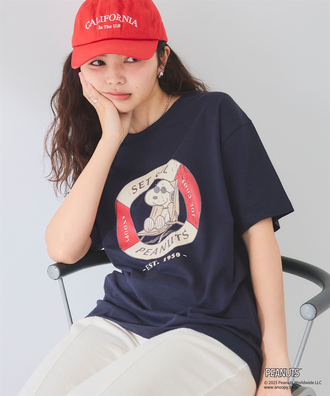 chara station 【PEANUTS/ピーナッツ】SNOOPY/スヌーピー浮き輪プリント半袖Tシャツ_main