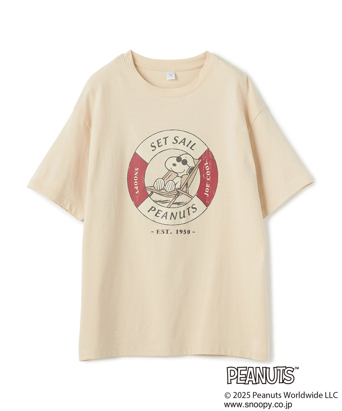 chara station 【PEANUTS/ピーナッツ】SNOOPY/スヌーピー浮き輪プリント半袖Tシャツ_variation_1