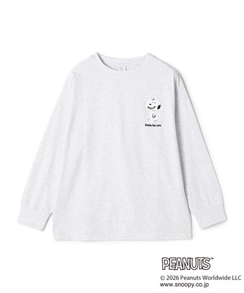【PEANUTS/ピーナッツ】スヌーピー/SNOOPY サガラ刺繍ロンT◆別注◆(アイボリー-M)