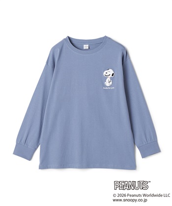 【PEANUTS/ピーナッツ】スヌーピー/SNOOPY サガラ刺繍ロンT◆別注◆(ブルー-M)