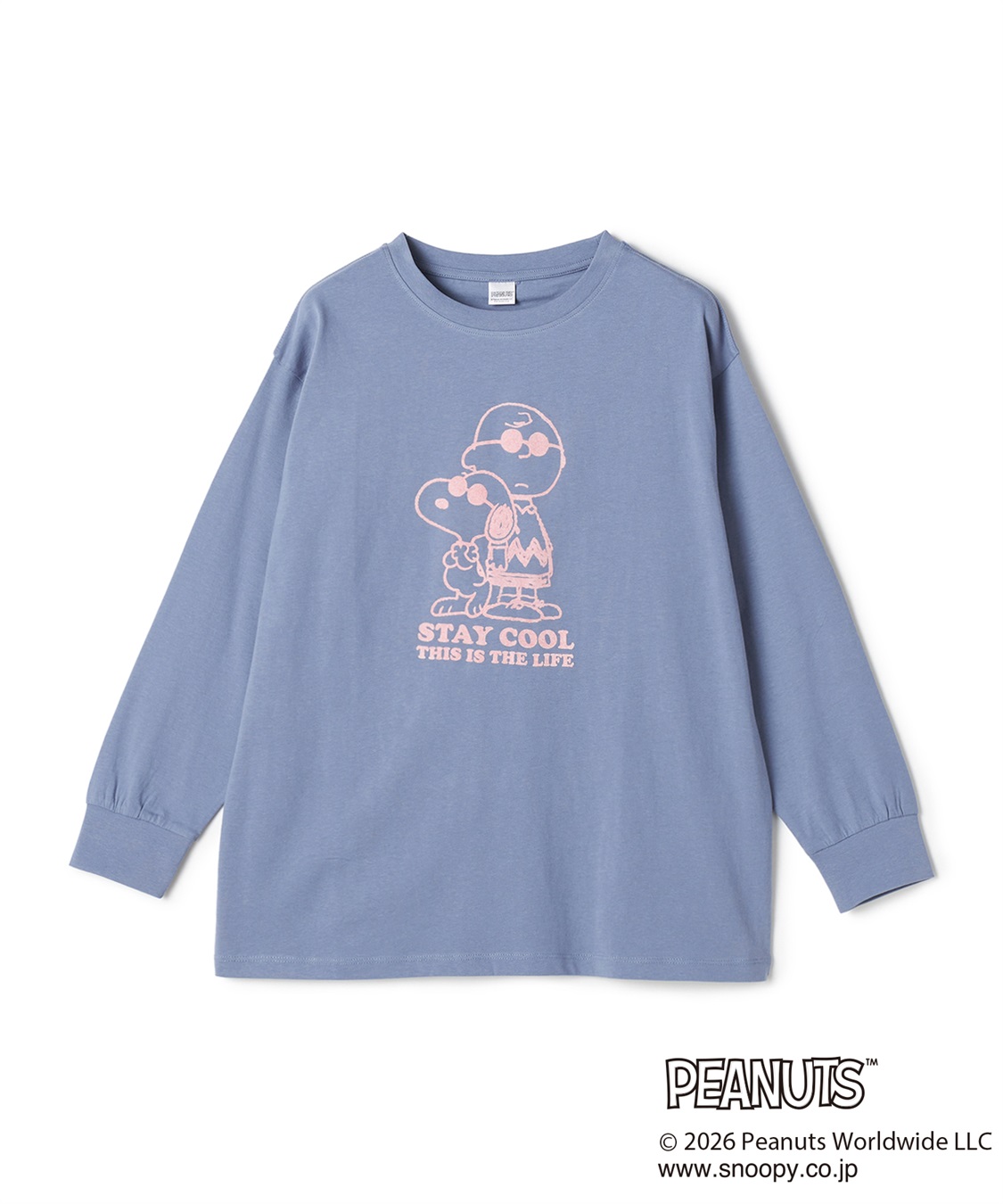 Life Style by cross marche 【PEANUTS/ピーナッツ】SNOOPY/スヌーピー＆ウッドストックフロッキープリントロンT◆別注◆_variation_4