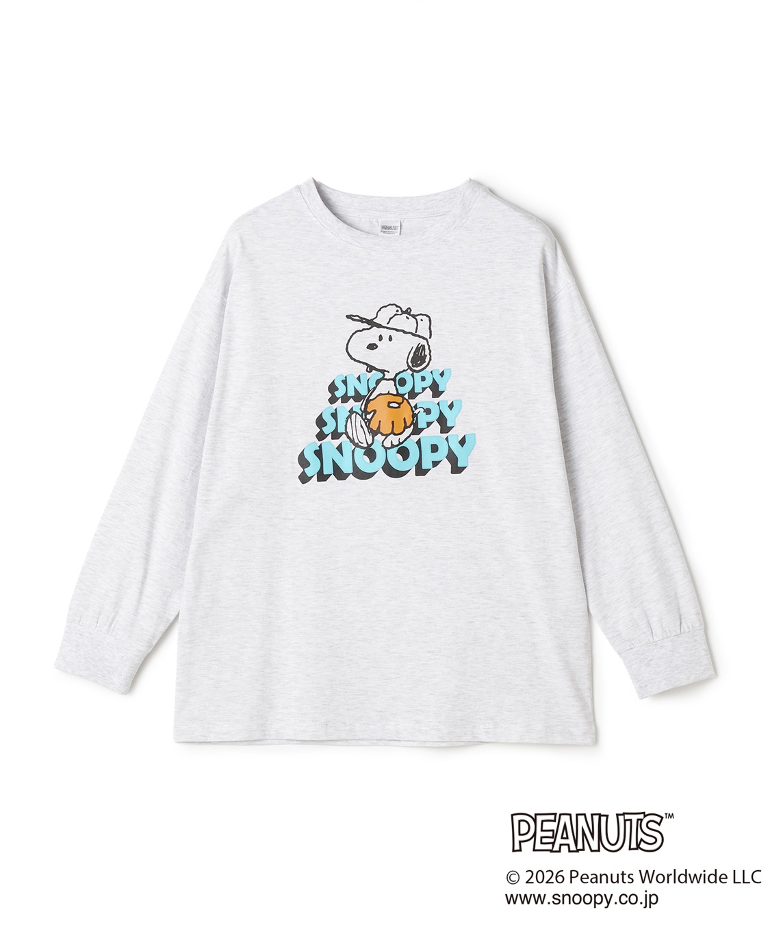 Life Style by cross marche 【PEANUTS/ピーナッツ】SNOOPY/スヌーピーベースボールロゴプリントロンT◆別注◆（2026SS）_variation_1
