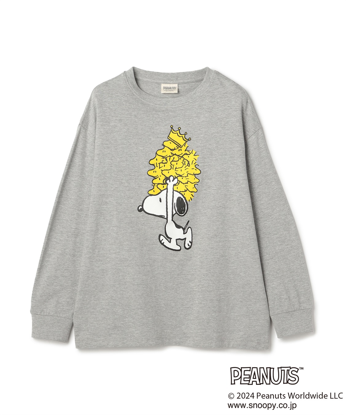 chara station 【PEANUTS/ピーナッツ】スヌーピー/SNOOPY スリーブ刺繍デザインロンT_variation_1