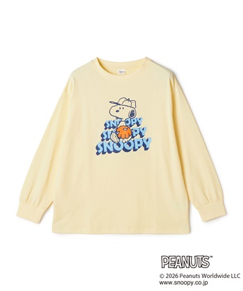 【PEANUTS/ピーナッツ】SNOOPY/スヌーピーベースボールロゴプリントロンT◆別注◆（2026SS）(イエロー-M)