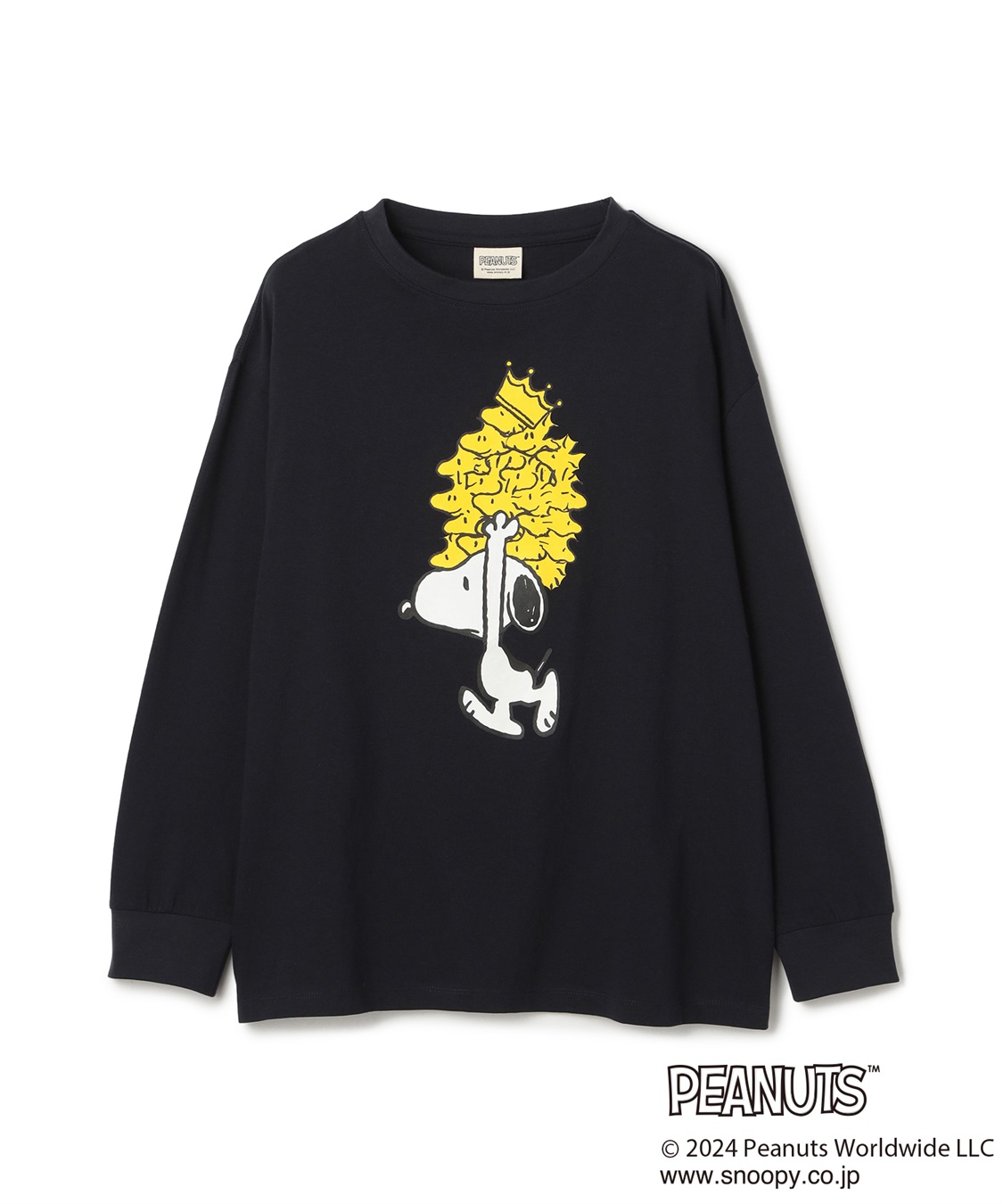 chara station 【PEANUTS/ピーナッツ】スヌーピー/SNOOPY スリーブ刺繍デザインロンT_variation_2