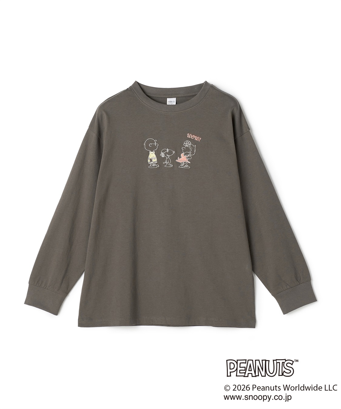 Life Style by cross marche 【PEANUTS/ピーナッツ】SNOOPY/スヌーピーフロント刺繍デザインロンT◆別注◆_variation_1
