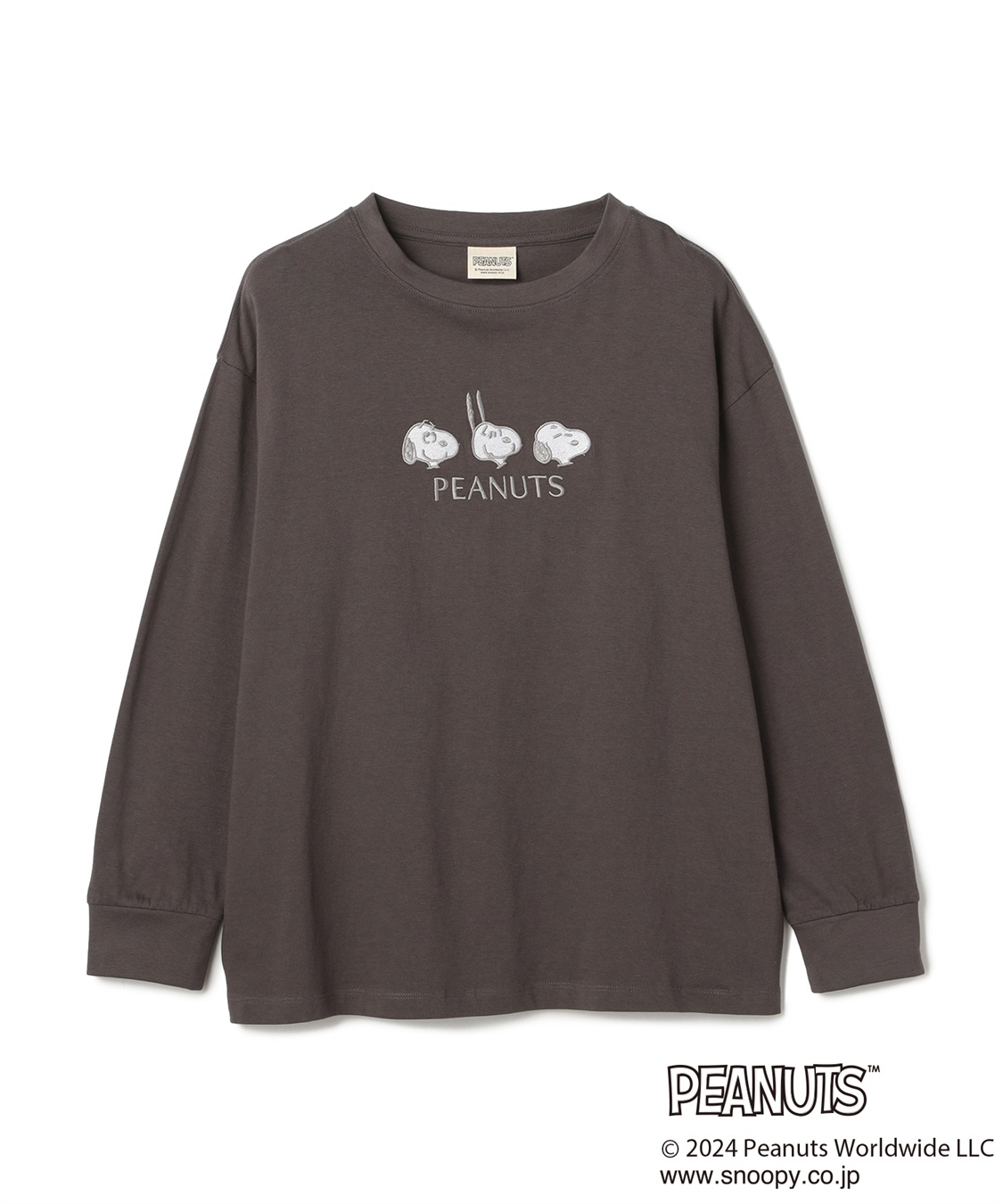 Life Style by cross marche 【PEANUTS/ピーナッツ】スヌーピー/SNOOPY  フロント刺繍デザインロンT_variation_1
