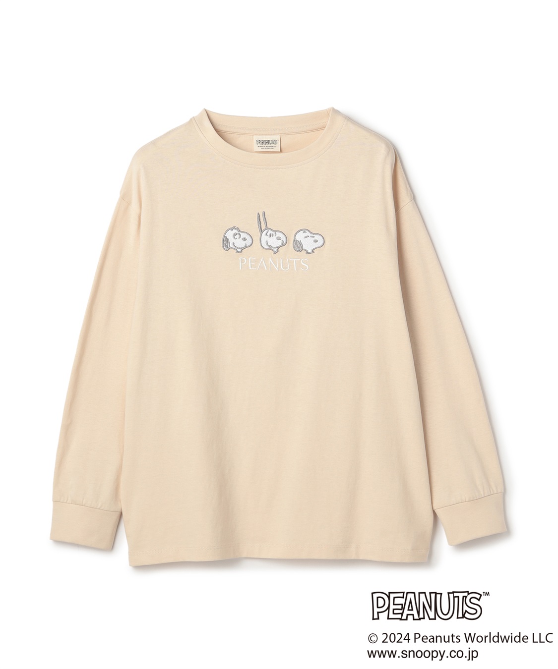 Life Style by cross marche 【PEANUTS/ピーナッツ】スヌーピー/SNOOPY  フロント刺繍デザインロンT_variation_2