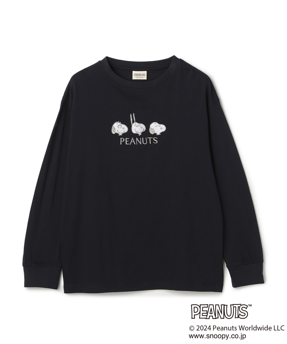 Life Style by cross marche 【PEANUTS/ピーナッツ】スヌーピー/SNOOPY  フロント刺繍デザインロンT_variation_4