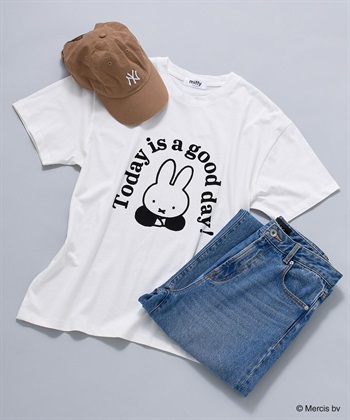 【miffy/ミッフィー】英字プリント半袖Tシャツ
