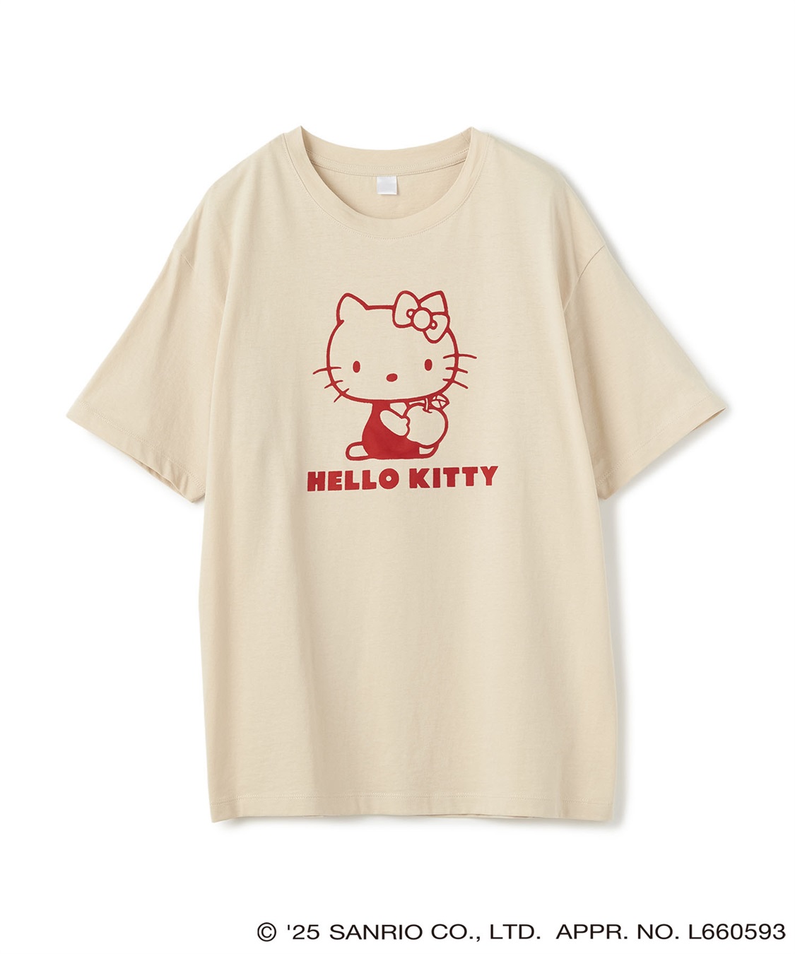 Life Style by cross marche 【sanrio characters】HELLO KITTY/ハローキティ フロッキープリント半袖Ｔシャツ《サンリオキャラクターズ》_variation_1