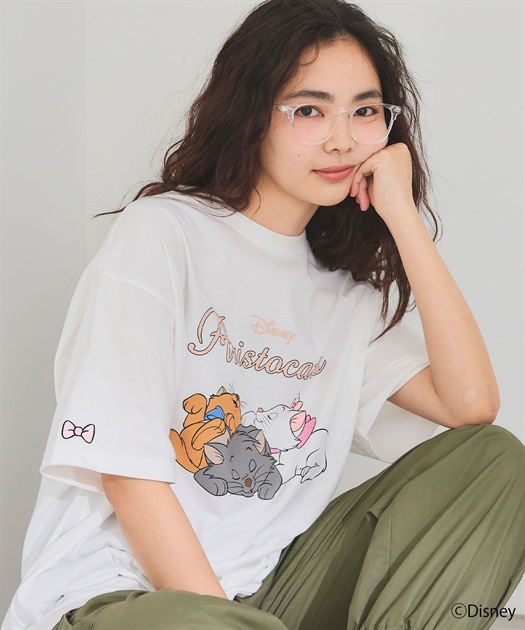 【Disney/ディズニー】おしゃれキャット・マリー＆ベルリオーズ＆トゥルーズ・プリント半袖Tシャツ（The Aristocats）